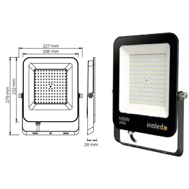100W Egra Led Projektör Beyaz 6500K