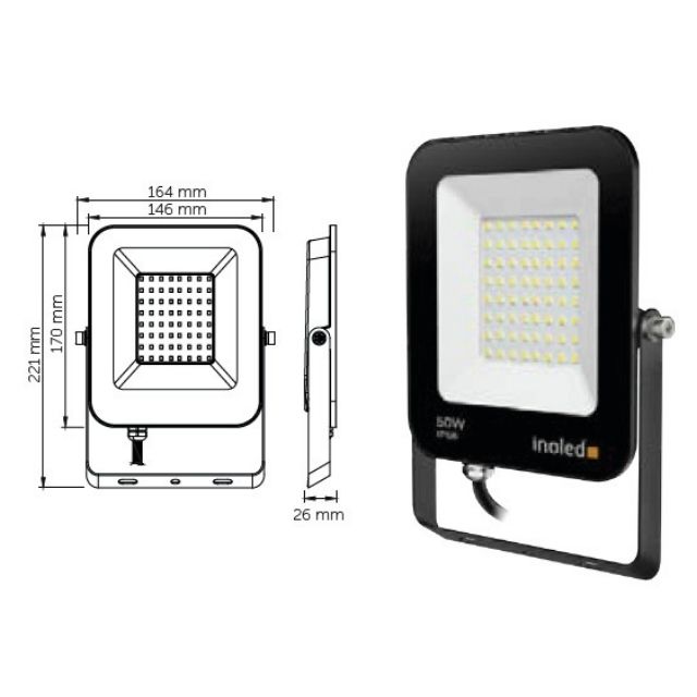 50W Egra Led Projektör Beyaz 6500K