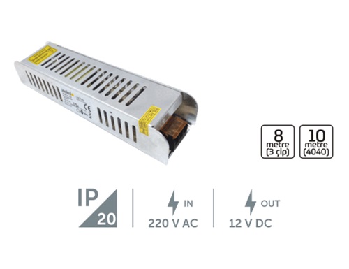 100W 8,3A Slim Tip Şerit Led Trafosu