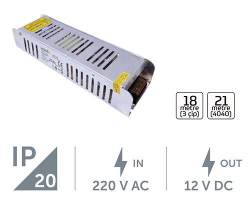 250W 20A Slim Tip Şerit Led Trafosu