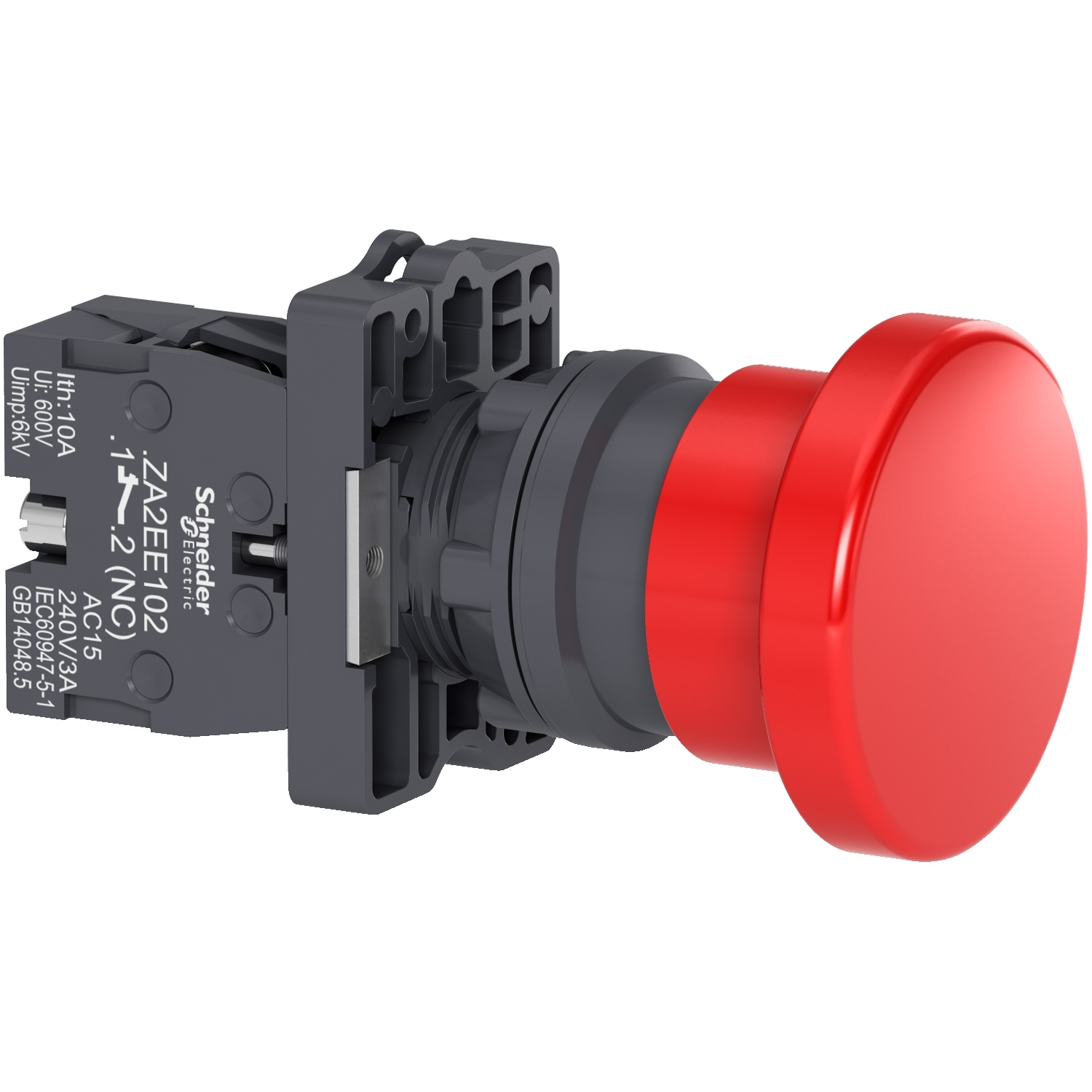 Q40 mm Kırmızı Mantar Kafalı Yaylı  Buton