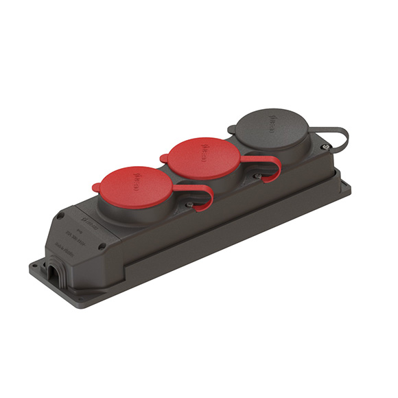3x25A 2 Adet 1X16A 1 Adet Kauçuk Üçlü Grup Priz