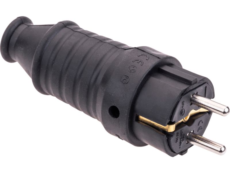 1X16A 2P+E 200/250V Kauçuk Düz Fiş